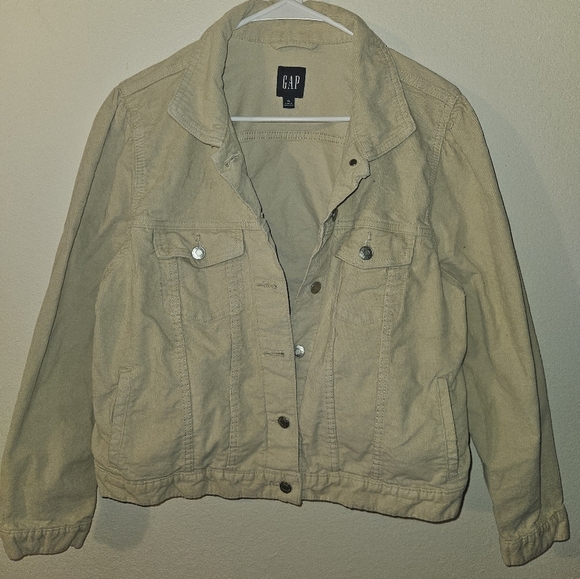 GAP Jackets & Blazers - Gap Womens Beige Puff Sleeve Button Up Corduroy Jacket Size X-Large